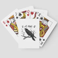 F-Caw-F Funny Raven Pun Gothic Crow Humor Vintage  Poker Cards