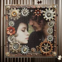 Personalized Steampunk Romantic Photo Jigsaw Puzzle