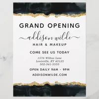 Black And Gold Watercolor Business Flyer