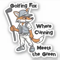 Golfing Fox Sticker