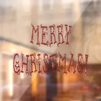 Merry Christmas Baubles & Stars Decor 11x8 Vinyl Window Cling