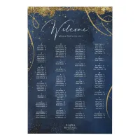 Fine Lines Gold  Seating Chart Navy ID867 Faux Canvas Print