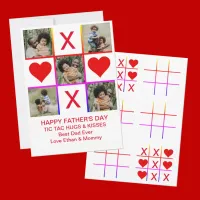 Photo Collage Tic Tac Toe Hugs Kisses Fathers Card