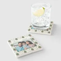 Christmas family photo vintage pattern stone coaster