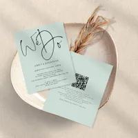 PAPER We Do Mint QR Code Wedding Invite