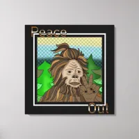 Peace Out | Bigfoot Sasquatch Pop Art Canvas Print