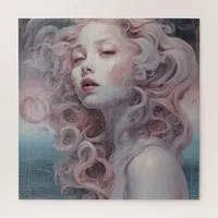 Beautiful Pink Hair Mermaid Jigsaw Puzzle