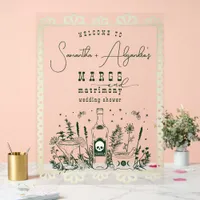 Margs Matrimony Skull Fiesta Couple Shower Welcome Acrylic Sign