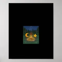 Chat Between The Moon Graphic Poster