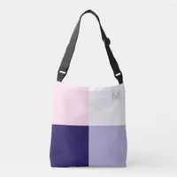 Modern Color Block Squares Simple Monogrammed Crossbody Bag