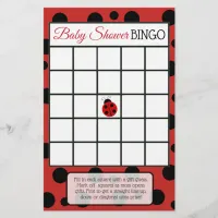 Red Ladybug  Baby Shower Games Flyer