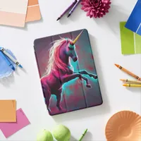 Dark Rainbow Gothic Unicorn AI created digital art iPad Air Cover