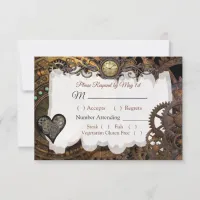 Steampunk Renaissance Wedding RSVP card