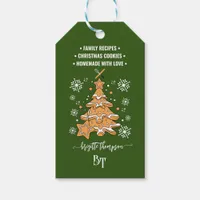 Green Christmas Cookie Snowflakes Promo QR Code Gift Tags