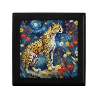 Cheetah with Flowers Gift Box