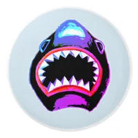 Shark Watercolor Pink Purple Illustration Ceramic Knob