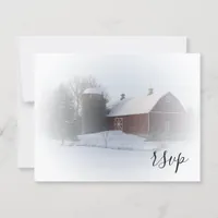 Snow Covered Barn Winter Wedding RSVP