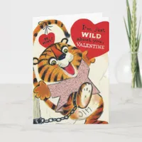 Vintage Valentine Tiger Holiday Card