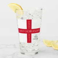 Eat Drink and Be English St George's Cross Flag Glass