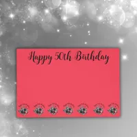 Happy 50th Birthday Red and Black Roses | Placemat