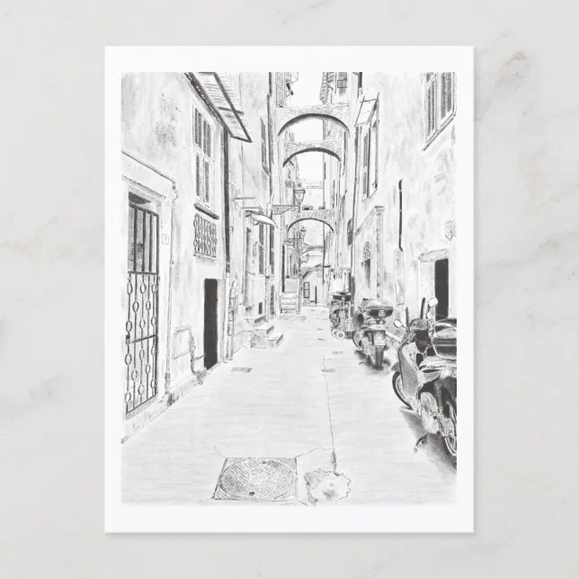 Italian Narrow Street  Postcard