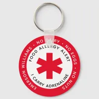 Red Food Allergy Alert Keychain