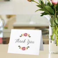 Elegant Pressed Wildflowers Boho Garden Wedding Thank You Card