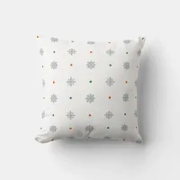 Christmas snowflakes and dots pattern throw pillow