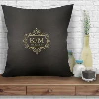 Fine Filigree Gold Wedding ID871 Throw Pillow