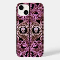 Goth Pink Ornament with Skull iPhone 16 Pro Max Case