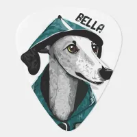 Greyhound with Raincoat Guitar Pick