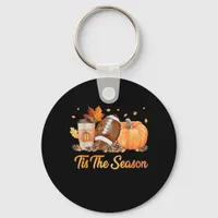 Tis The Season Football Fall Season Football Pumpk Keychain