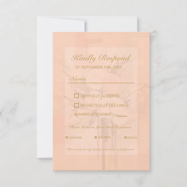 Modern Abstract Elegant RSVP Card Portrait