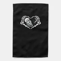 Skeletons Heart  Hands Garden Flag