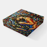 Mosaic Tile Style Ai Art Romantic Embrace Paperweight