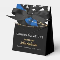 Thin Blue Line Police Officer Retirement Party Favor Boxes