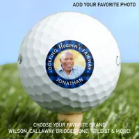 Golfer Memorial Blue Plaid Personalized Photo Golf Balls