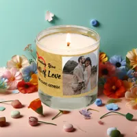 Lots of Love | Golden Personalized 3 Photos Scented Candle