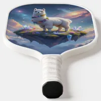 Red Gold Winged Lion/Dragon in Starry Night Skies Pickleball Paddle