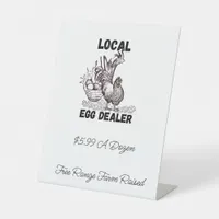 Local Chicken Eggs Dealer Pedestal Sign