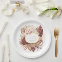 Boho Oasis Wedding Floral Thank You V2 ID959 Paper Plates