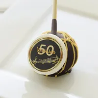 50th birthday party music notes black gold name cake pops