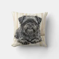Watercolor Affenpinscher Dog Throw Pillow