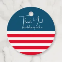 Half Blue and Half Red and White Stripes 4th of Ju Favor Tags