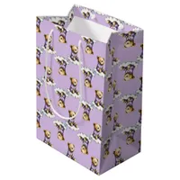 Cute Teddy Bear on a Cloud Purple PJs Medium Gift Bag