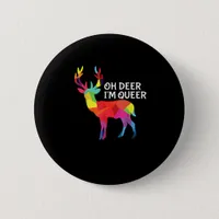Oh Deer Queer Funny Pun LGBT Pride Design Button