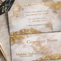 Rose Blush Marble Branding Foil Business Cards