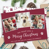 Dog Pet Photo Collage Personalized Merry Christmas Holiday Card