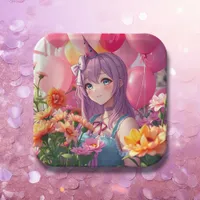 Anime Themed Birthday Girl  Paper Plates