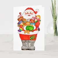 Merry Christmas Santa Holding Love Card